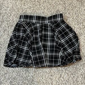 Plaid Black and White Women's Skirt